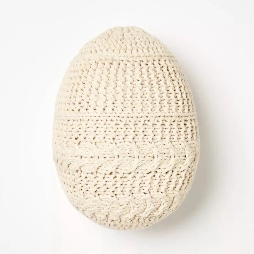 Shaped Crochet Egg Throw Pillow Cream - Threshold™ designed with Studio McGee
